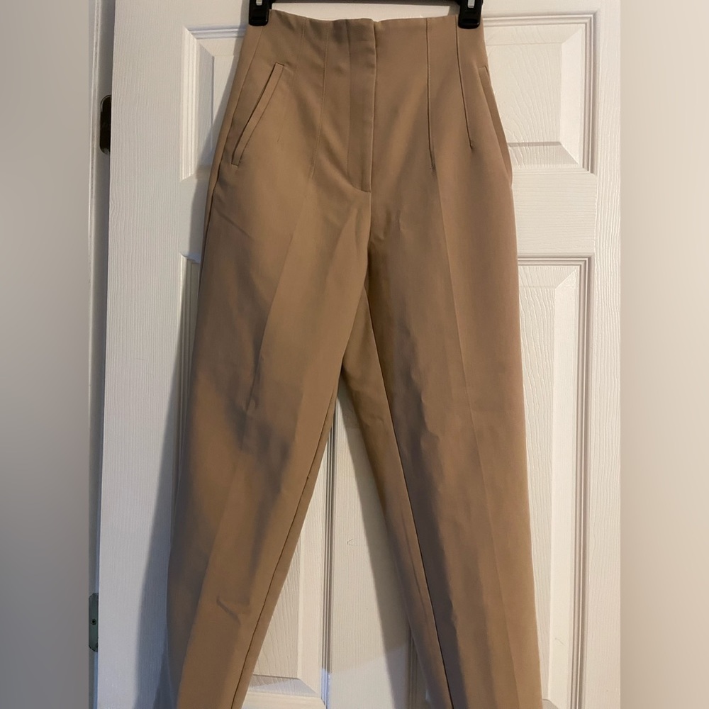 ZARA tapered dress pants, tan, XS